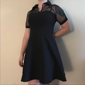 Little black mesh top dress